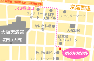 モンモンへのJRからの地図